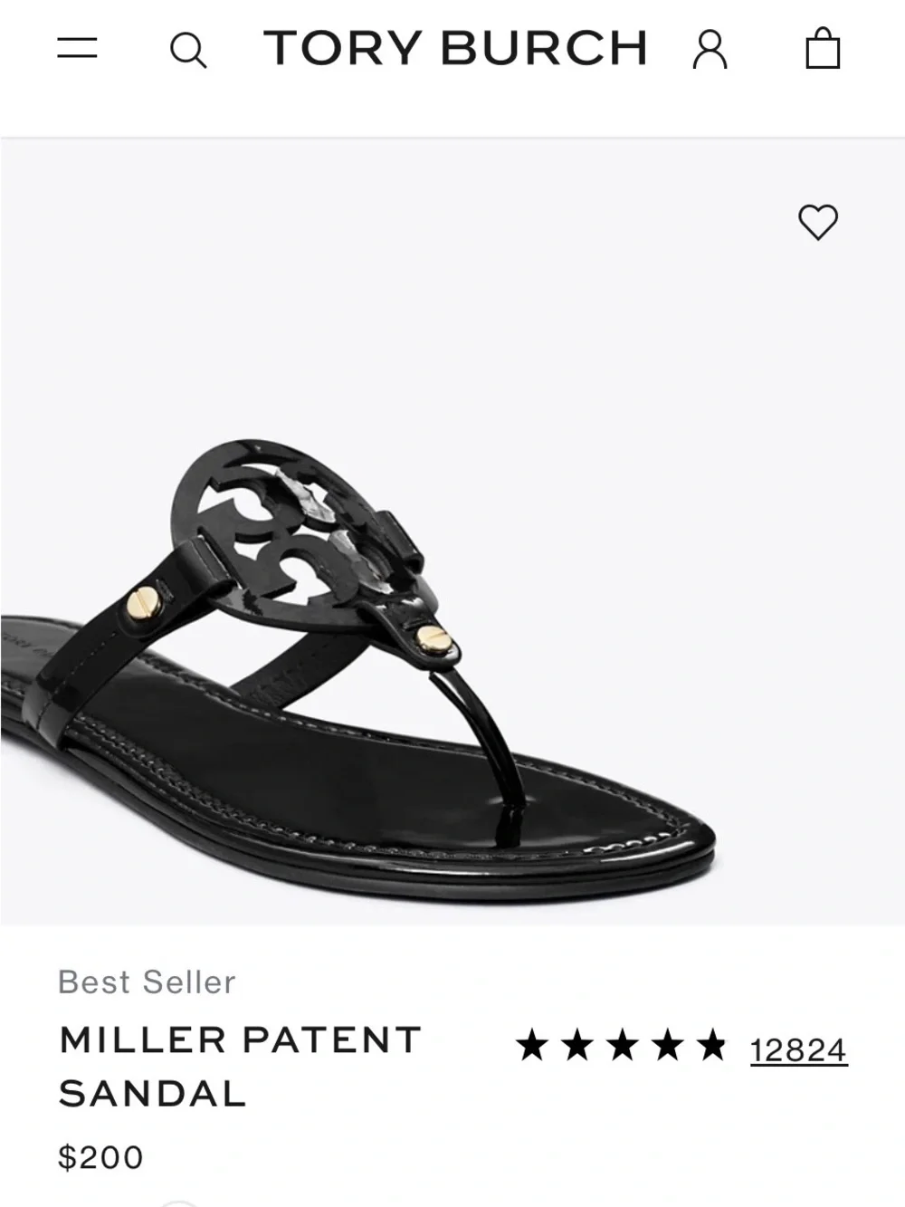 Tory Burch Black Logo Thong Sandals with Gold Accents